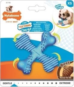 Nylabone Flexi Voor Honden Puppy Teething X Bone Beef Tot 11 Kg -Katten Hondenbenodigdheden Winkel 1028x1200