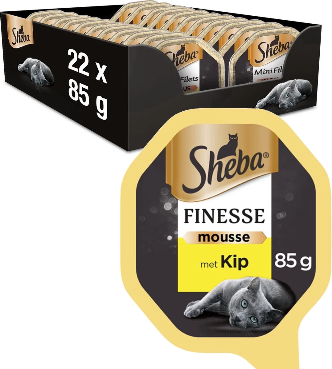 Sheba Finesse - Katten Natvoer - Mousse - Kip - 22 X 85 Gr