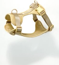 Pood Anti-Trek Hondentuig - Verstelbaar Stijlvol Hondenharnas - Y Tuig - XS Kleine Hond - Beige