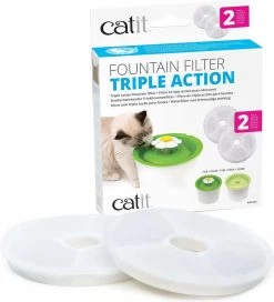 Catit Filters Triple Action 2 Pack - Kanttendrinkbak - 4 X 14.5 X 17.5 Cm Wit -Katten Hondenbenodigdheden Winkel 1089x1200 3