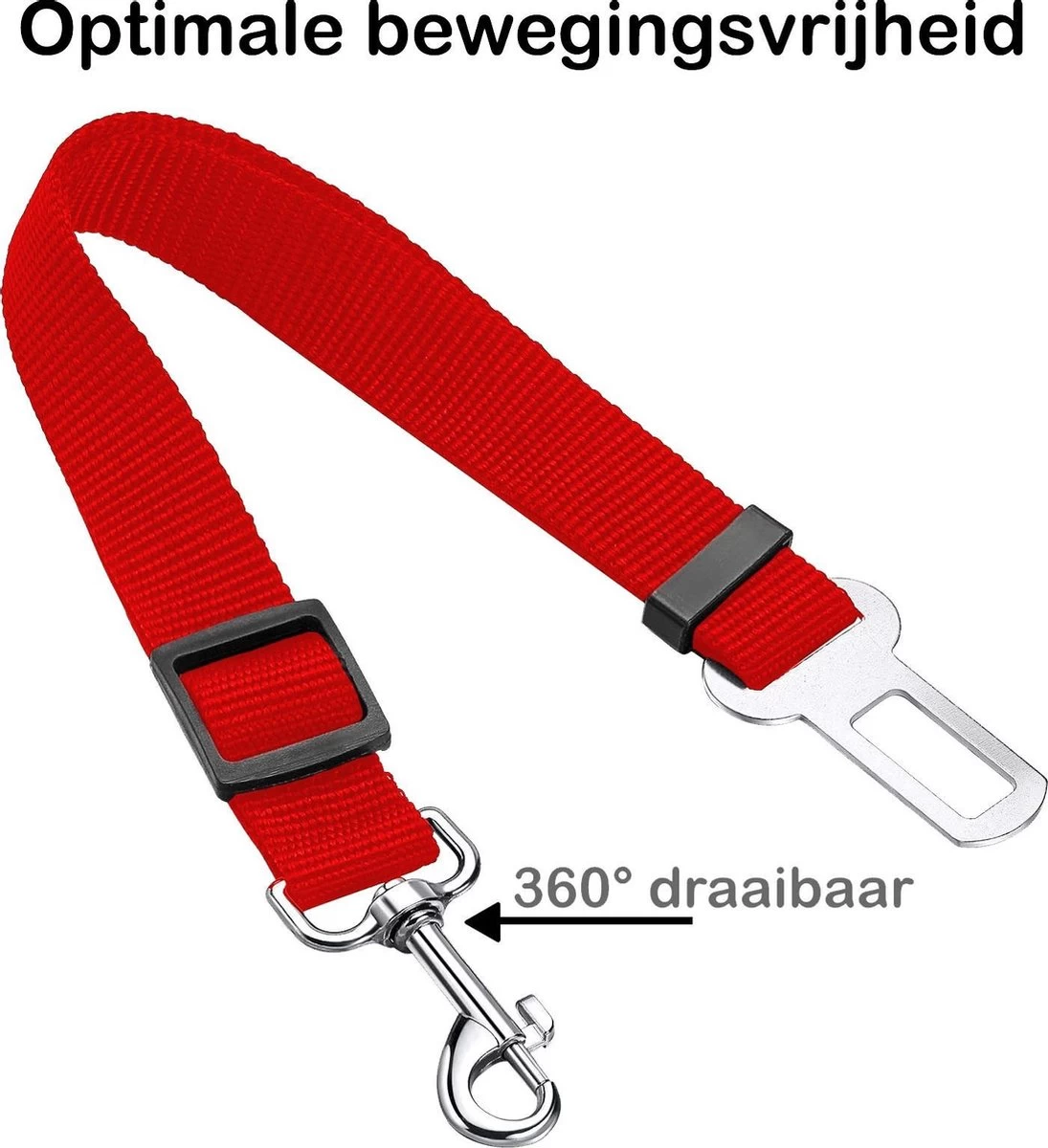 Hondenriem Autogordel Hondentuig Hondengordel Verstelbaar - Rood 4 Hondenriem Autogordel Hondentuig Hondengordel Verstelbaar - Rood - Afbeelding 2