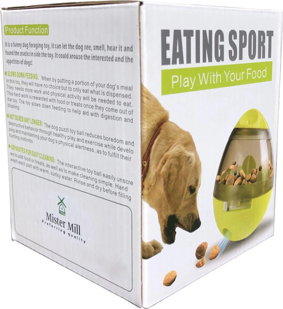 Mister Mill Speelbal - Honden Speelgoed Intelligentie - Voerbal - Snackbal Hond Kat – Interactieve Hond Kat - Voer EI 9 Mister Mill Speelbal - Honden Speelgoed Intelligentie - Voerbal - Snackbal Hond Kat – Interactieve Hond Kat - Voer EI - Afbeelding 7