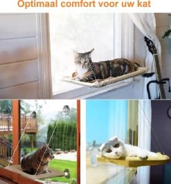 Merkloos Kattenhangmat – Hangmat Kat – Kattenmand Raam – Kattenkussen – Kattenbed – Poezenmand – Beige -Katten Hondenbenodigdheden Winkel 1114x1200 2