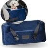 Velvet Blue - Autostoel Voor Hond - 57x50cm - Wasbaar - Hondenmand Auto - Handgemaakt -Katten Hondenbenodigdheden Winkel 1139x1200