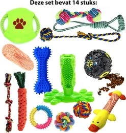 Filo Honden Speelgoed Set 14 Stuks - Hondenspeeltjes Knuffel - Hondenbal - Flostouw - Bot - Frisbee - Hondentouw - Hondenspeelgoed Intelligentie - Kauwspeelgoed Hond En Puppy - Bijtspeelgoed Hondenknuffel - Hondenspeeltje Met Piep -Katten Hondenbenodigdheden Winkel 1142x1200