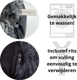 Springos Hondenmand | Superzacht En Luxe | Wasbaar | Donut | Fluffy | Hondenkussen | 50cm | Grijs -Katten Hondenbenodigdheden Winkel 1151x1200 3