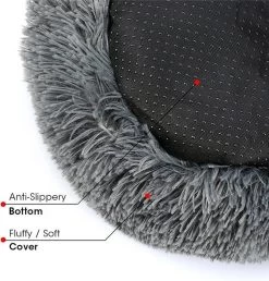 Donut Hondenmand - Zacht Pluche Hondenmanden - Antislip - Fluffy En Rond Donutmand - 100cm - Lichtgrijs -Katten Hondenbenodigdheden Winkel 1151x1200 4