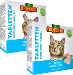 Biofood Vlo & Teek - Kat - Snack - Glutenvrij - Knoflook - 2 X 60 Gr