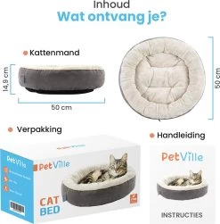 Petville Kattenmand - 50 Cm - Wasbaar - Donut - Waterbestendig - Grijs -Katten Hondenbenodigdheden Winkel 1181x1200 8