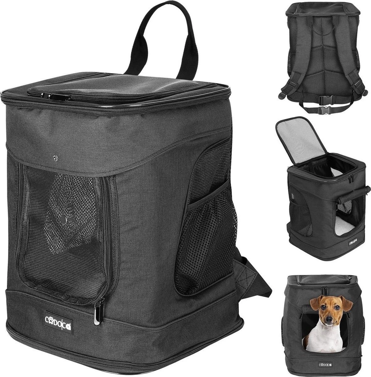 Cadoca Hondenrugzak - Tot 12kg Draagcomfort Verstelbaar - Zwart 7 Cadoca Hondenrugzak - Tot 12kg Draagcomfort Verstelbaar - Zwart - Afbeelding 5