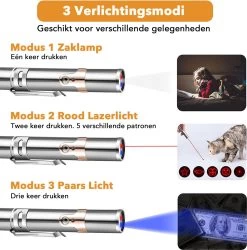 DOWO® - Laserpen - USB Oplaadbaar - Kattenspeeltjes - 7 Verschillende Standen - Laserlampje - RVS Zilver - Laser Pointer 10 DOWO® - Laserpen - USB Oplaadbaar - Kattenspeeltjes - 7 Verschillende Standen - Laserlampje - RVS Zilver - Laser Pointer -Katten Hondenbenodigdheden Winkel 1185x1200 11