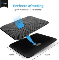 Tenify Kattenbakmat + Extra Kattenbak Schepje - 40 X 50 Cm - Waterdicht - Dubbele Laag - Honingraatstructuur - Uitloopmat - Mat -Katten Hondenbenodigdheden Winkel 1189x1200 3