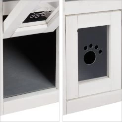 Relaxdays Kattenhuis Buiten - Groot Kattenhok Binnen - Hoog Kattenmeubel Grijs Hout - Tuin -Katten Hondenbenodigdheden Winkel 1198x1200 26