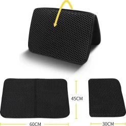 Nobleza Kattenbakmat - Kattenmat Met Filter - Kattenbak Accessoires - Grit Opvanger - 3 Lagen - Waterdicht - 60x45 Cm - Opvouwbaar - Zwart -Katten Hondenbenodigdheden Winkel 1199x1200 17