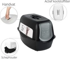 Rotho Kattenbak Bailey Zwart 8 Rotho Kattenbak Bailey Zwart -Katten Hondenbenodigdheden Winkel 1200x1011 3