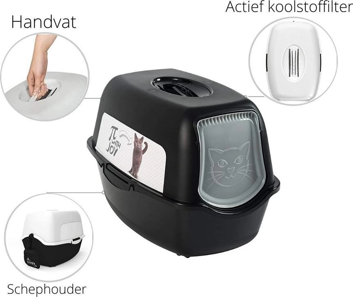 Rotho Kattenbak Bailey Zwart 5 Rotho Kattenbak Bailey Zwart - Afbeelding 3