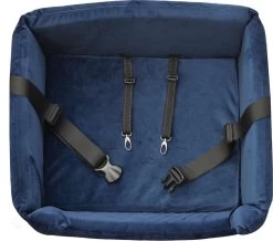 Velvet Blue - Autostoel Voor Hond - 57x50cm - Wasbaar - Hondenmand Auto - Handgemaakt -Katten Hondenbenodigdheden Winkel 1200x1059
