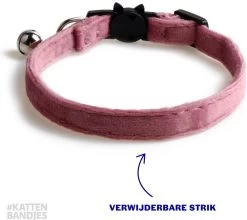 Kattenhalsband Velvet Met Strik | Halsband Kat | Kattenband Velours | Kattenbandje Velvet Met Strik, Veiligheidssluiting En Belletje In Roze -Katten Hondenbenodigdheden Winkel 1200x1071 6