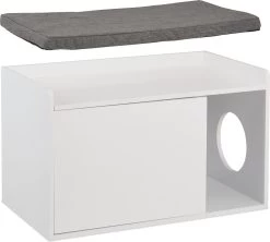 Relaxdays Kattenbak Ombouw - Met Zitkussen - Kattenhuis Wit - Kattenmeubel - Kattenkast -Katten Hondenbenodigdheden Winkel 1200x1080 3