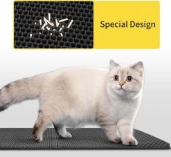 Nobleza Kattenbakmat - Kattenmat Met Filter - Kattenbak Accessoires - Grit Opvanger - 3 Lagen - Waterdicht - 60x45 Cm - Opvouwbaar - Zwart -Katten Hondenbenodigdheden Winkel 1200x1102 2