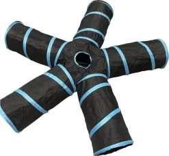 Adori Katten Tunnel 5 Gangen - Kattenspeelgoed - Ø25x50 Cm Zwart