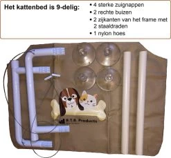 Merkloos Kattenhangmat – Hangmat Kat – Kattenmand Raam – Kattenkussen – Kattenbed – Poezenmand – Beige -Katten Hondenbenodigdheden Winkel 1200x1111 2