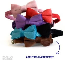 Kattenhalsband Velvet Met Strik | Halsband Kat | Kattenband Velours | Kattenbandje Velvet Met Strik, Veiligheidssluiting En Belletje In Roze -Katten Hondenbenodigdheden Winkel 1200x1112 2