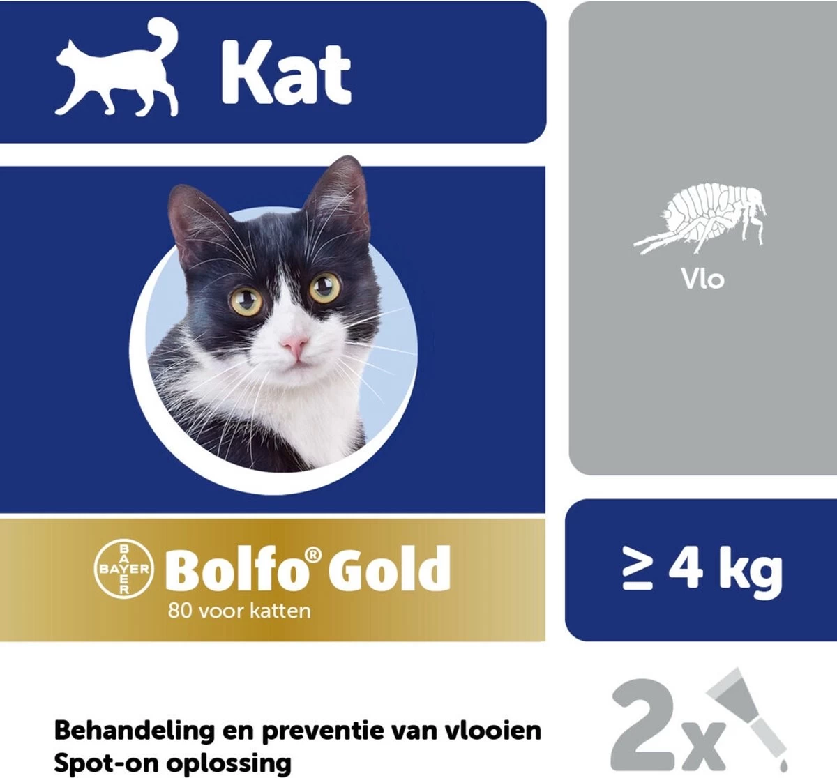Bayer Bolfo Gold 80 Anti Vlooienmiddel - Kat - >4 Kg - 2 Pipetten 4 Bayer Bolfo Gold 80 Anti Vlooienmiddel - Kat - >4 Kg - 2 Pipetten - Afbeelding 2
