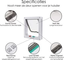 Merkloos Kattenluik - Inclusief Tunnel - 4 Vergendelingsstanden - Wit - Waterdicht - 23 X 25 X 5.5 Cm -Katten Hondenbenodigdheden Winkel 1200x1117 11