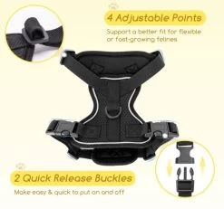 Nobleza Kattenharnas M Reflecterend Zwart Met Riem -Katten Hondenbenodigdheden Winkel 1200x1121 2