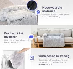 Quzi Hondenkussen Voor Bank - Fluffy Hondendeken - Bankbescherming Hond - 85x85cm - Afneembare Hoes -Katten Hondenbenodigdheden Winkel 1200x1142 6