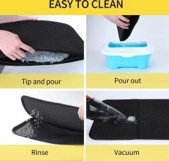 Nobleza Kattenbakmat - Kattenmat Met Filter - Kattenbak Accessoires - Grit Opvanger - 3 Lagen - Waterdicht - 60x45 Cm - Opvouwbaar - Zwart -Katten Hondenbenodigdheden Winkel 1200x1143 8