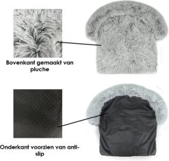 Zootic Fluffy Hondenkussen Hondenmand Hondenbed - Grijs 100 X 90 Cm -Katten Hondenbenodigdheden Winkel 1200x1144 2
