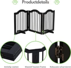 Paws & Claws - Hondenhek –Deurhekje - Dog Barrier - 154,5 X 61 Cm - Opvouwbaar - Zwart -Katten Hondenbenodigdheden Winkel 1200x1149