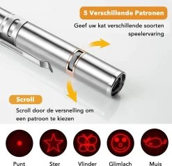 DOWO® - Laserpen - USB Oplaadbaar - Kattenspeeltjes - 7 Verschillende Standen - Laserlampje - RVS Zilver - Laser Pointer 12 DOWO® - Laserpen - USB Oplaadbaar - Kattenspeeltjes - 7 Verschillende Standen - Laserlampje - RVS Zilver - Laser Pointer -Katten Hondenbenodigdheden Winkel 1200x1161 18