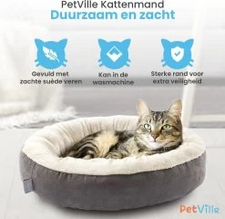 Petville Kattenmand - 50 Cm - Wasbaar - Donut - Waterbestendig - Grijs -Katten Hondenbenodigdheden Winkel 1200x1167 11