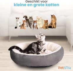 Petville Kattenmand - 50 Cm - Wasbaar - Donut - Waterbestendig - Grijs -Katten Hondenbenodigdheden Winkel 1200x1172 9