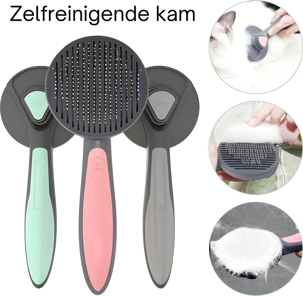Pakeway T9 - Kattenborstel - Zelfreinigende Kattenkam - Groen - Massageborstel - 19,3 Cm 4 Pakeway T9 - Kattenborstel - Zelfreinigende Kattenkam - Groen - Massageborstel - 19,3 Cm - Afbeelding 2