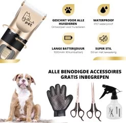 BeautyFit - 16-delig Hondentondeuse Set - Professionele Honden Trimset - Dieren Tondeuse Voor Dikke Vacht - Meest Complete Set - Inclusief 4 Opzetkammen - Hondenschaar - Mist Verstuiver - Handschoen Borstel - Nagelknipper -Katten Hondenbenodigdheden Winkel 1200x1175 2