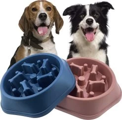 CuraCanin - Anti Schrokbak Hond - Slow Feeder - Anti Schrok Voerbak Hond - Slow Bowl Eat Slow - Anti Schrokbak Kat – Blauw
