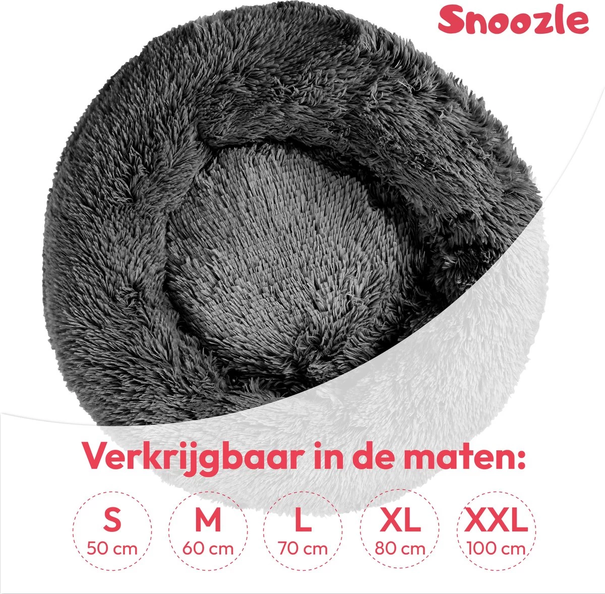 Snoozle Donut Hondenmand - Zacht En Luxe Hondenkussen - Wasbaar - Fluffy - Hondenmanden - 50cm - Grijs 6 Snoozle Donut Hondenmand - Zacht En Luxe Hondenkussen - Wasbaar - Fluffy - Hondenmanden - 50cm - Grijs - Afbeelding 4
