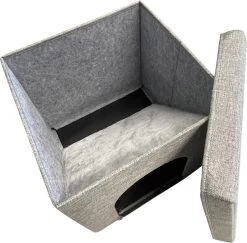 Adori Kattenhuis Met Poef Moon - Kattenmand - 36.5x36.5x36.5 Cm Grijs -Katten Hondenbenodigdheden Winkel 1200x1182 6