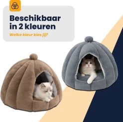 MIRO Katten Huis - Kattenhuizen - Kattenhok - Kattenmand - Dierenhuis - Extra Zacht - Bruin -Katten Hondenbenodigdheden Winkel 1200x1183 6