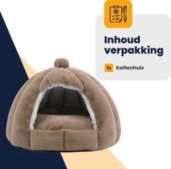 MIRO Katten Huis - Kattenhuizen - Kattenhok - Kattenmand - Dierenhuis - Extra Zacht - Bruin -Katten Hondenbenodigdheden Winkel 1200x1185 4