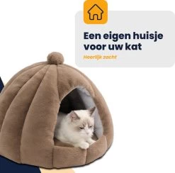 MIRO Katten Huis - Kattenhuizen - Kattenhok - Kattenmand - Dierenhuis - Extra Zacht - Bruin -Katten Hondenbenodigdheden Winkel 1200x1186 15