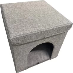 Adori Kattenhuis Met Poef Moon - Kattenmand - 36.5x36.5x36.5 Cm Grijs
