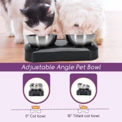 Nobleza Katten Voerbakjes - Ergonomische Dubbele Voerbak - Anti Braak Voerbak Voor Katten - Zwart - Dubbel - RVS -Katten Hondenbenodigdheden Winkel 1200x1200 1019