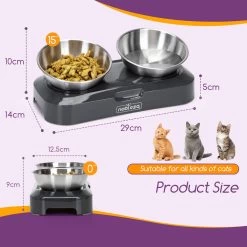 Nobleza Katten Voerbakjes - Ergonomische Dubbele Voerbak - Anti Braak Voerbak Voor Katten - Zwart - Dubbel - RVS -Katten Hondenbenodigdheden Winkel 1200x1200 1020