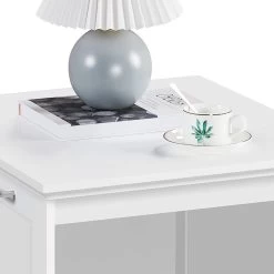 MEUBELEXPERT - Kattenhuis Kattenmand Wit Gesloten Kattentoilet Met Ingang En Handdoekhouder Kattenbak Kast Voor Katten Honden Huisdier 48,5 X 51 X 51,5 Cm Hout -Katten Hondenbenodigdheden Winkel 1200x1200 1052