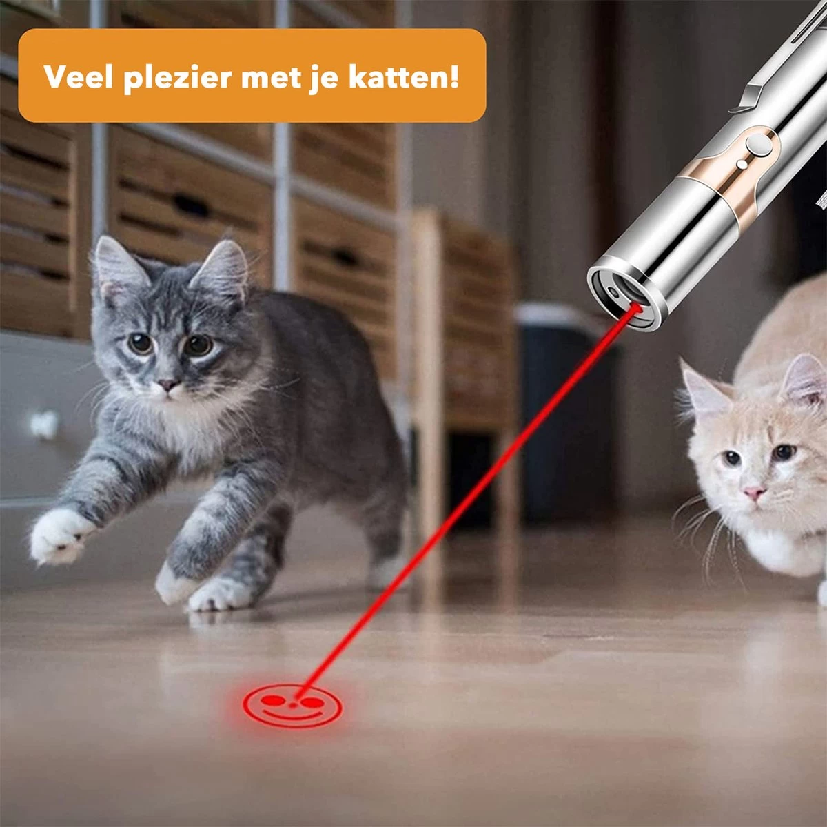 DOWO® - Laserpen - USB Oplaadbaar - Kattenspeeltjes - 7 Verschillende Standen - Laserlampje - RVS Zilver - Laser Pointer 5 DOWO® - Laserpen - USB Oplaadbaar - Kattenspeeltjes - 7 Verschillende Standen - Laserlampje - RVS Zilver - Laser Pointer - Afbeelding 3